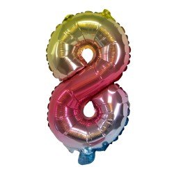 GLOBO FAST 32'' NUMERO ARCOIRIS 8 (25X40)