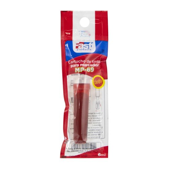 CARTUCHO DE TINTA FAST 6ML ROJO (3X12X12)