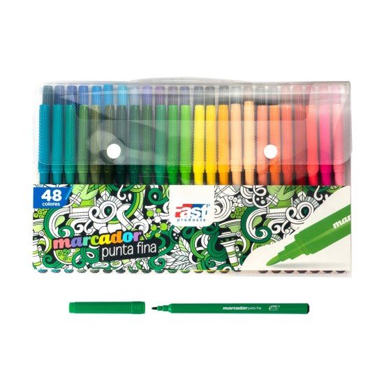MARCADORES EN ESTUCHE FAST PUNTA FINA 48C (8X6)