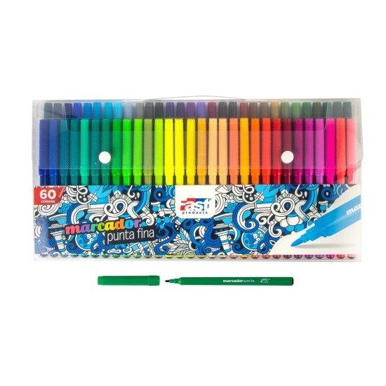 MARCADORES EN ESTUCHE FAST PUNTA FINA 60C (6X6)