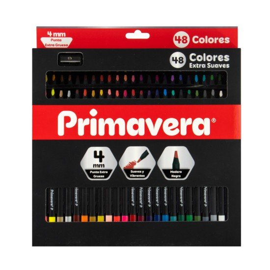 CRAYON DE MADERA PRIMAVERA 48COL 03379 NEGRO (48)