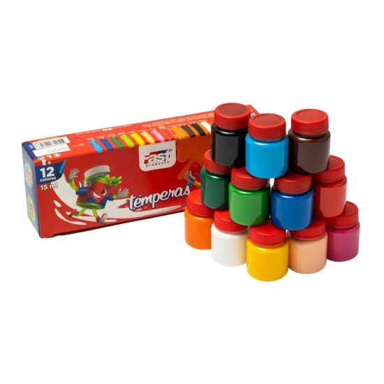 TEMPERA FAST 15ML ESTUCHE 12 COLORES (4X6)