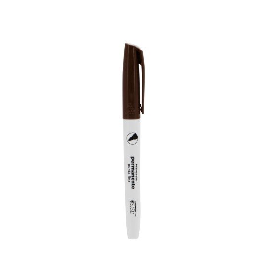 MARCADOR FAST PERMANENTE PUNTA FINA BX1 CAFE 