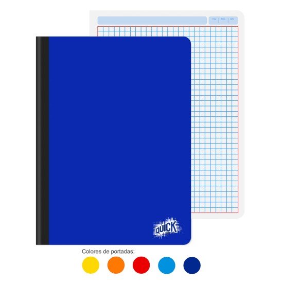 CUADERNO COSIDO QUICK 100H CARTA CUADROS (48)