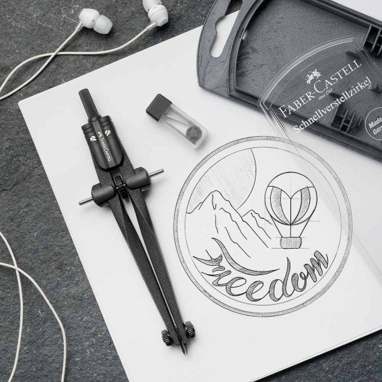 COMPAS FABER CASTELL 174530 PRECISION NEGRO 