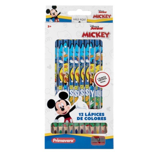 CRAYON DE MADERA PRIMAVERA 12 COL JUMBO DISNEY NIÑO (96)