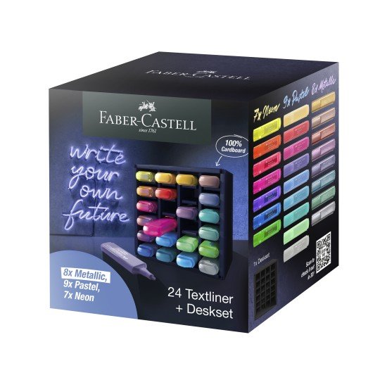 RESALTADOR FABER CASTELL 4602 24 COL NEON PASTEL MET (11)