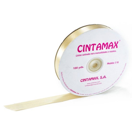 LISTON CARNAVAL SATINADO DE 7/8"X100 YDS 3757 CHAMPAGNE (45)