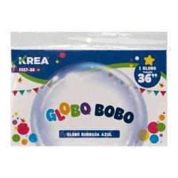 GLOBO KREA 36" BURBUJA CRISTAL AZUL (30X10)