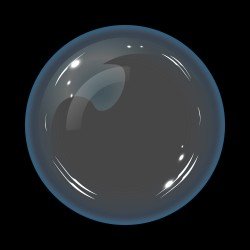 GLOBO KREA 36" BURBUJA CRISTAL AZUL (30X10)