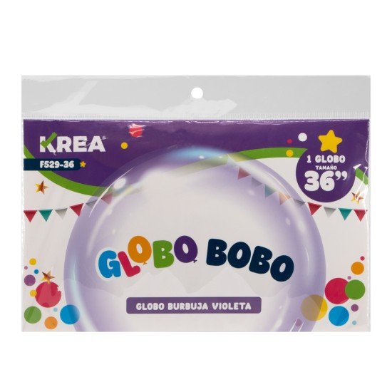 GLOBO KREA 36" BURBUJA CRISTAL VIOLETA (30X10)