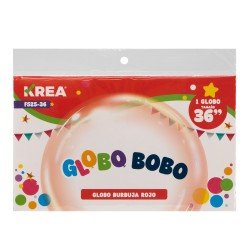 GLOBO KREA 36" BURBUJA CRISTAL ROJO (30X10)