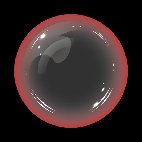 GLOBO KREA 36" BURBUJA CRISTAL ROJO (30X10)