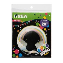 GLOBO KREA 20" BURBUJA PRINT ARCOIRIS