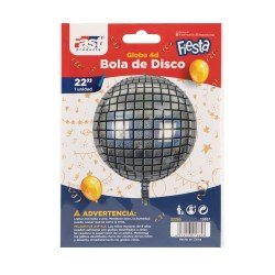GLOBO FAST DECORATIVO 4D BOLA DE DISCO PLATEADO (300)