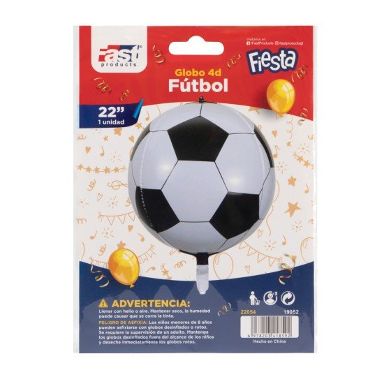 GLOBO FAST DECORATIVO 22" 4D FUTBOL 