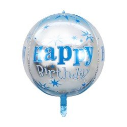 GLOBO FAST DECORATIVO 22" 4D HAPPY BIRTHDAY AZUL
