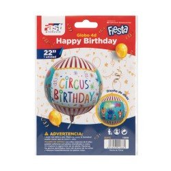 GLOBO FAST DECORATIVO 22" 4D HAPPY BIRTHDAY CIRCO