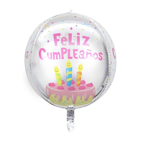 GLOBO FAST DECORATIVO 22" 4D FELIZ CUMPLEAÑOS VELAS