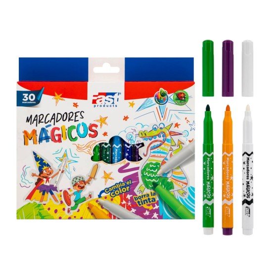 MARCADORES EN ESTUCHE FAST MAGICO 30 UNIDADES (48)