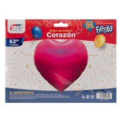 GLOBO FAST DECORATIVO 62" CORAZON ROSADO (20X10)