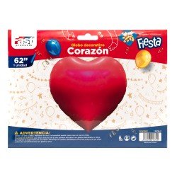 GLOBO FAST DECORATIVO 62" CORAZON ROJO (20X10)