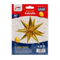 GLOBO FAST DECORATIVO 26" ESTRELLA DORADO (300)