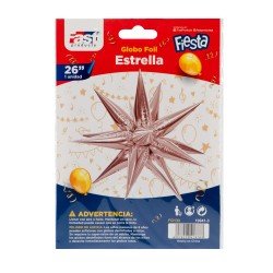 GLOBO FAST DECORATIVO 26" ESTRELLA ROSADO (300)