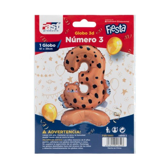 GLOBO FAST NUMERO 3 LEOPARDO