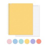 CUADERNO CON ESPIRAL SUAVE FAST 100H PLASTICO PASTEL RAYADO (36)