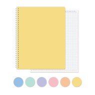 CUADERNO CON ESPIRAL SUAVE FAST 100H PASTEL CUADROS (36)