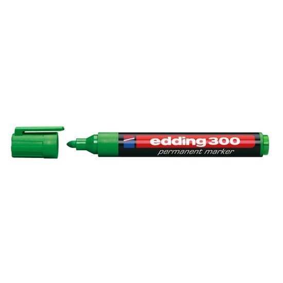 MARCADOR EDDING PERMANENTE 300 REDONDO BX1 VERDE