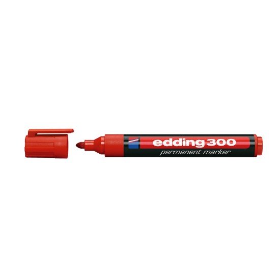 MARCADOR EDDING PERMANENTE 300 REDONDO BX1 ROJO