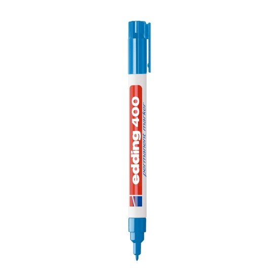 MARCADOR EDDING PERMANENTE 400 FINO BX1 CELESTE