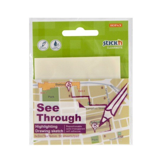 BLOCK STICKN 21712 3X3" 50H TRANSPARENTE (18X12)