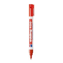 MARCADOR EDDING PERMANENTE 400 FINO BX1 ROJO