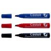 MARCADOR CASTELL PERMANENTE BX3 NEG AZUL ROJO