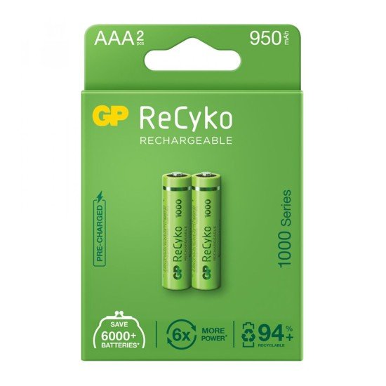 BATERIAS GP RECARGABLE AAA BX2 850 950 1000 MAH