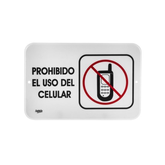 SEÑALIZACION SABLON 7927 22.8X15.2CM PROHIB USO DE CELULAR