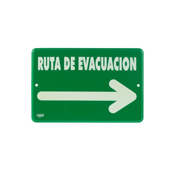 SEÑALIZACION SABLON 7937F 22.8X15.2CM RUTA DE EVACUACION DER