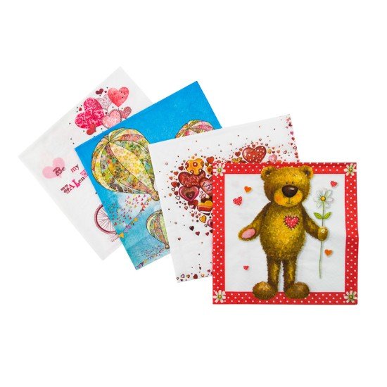 SERVILLETAS DECORADAS PX20 AMOR