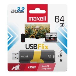 MEMORIA USB MAXELL 64GB FLIX AMARILLO 3.2 (10)