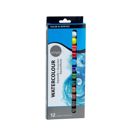 ACUARELA SIMPLY 12ML 100 ESTUCHE 12 COLORES
