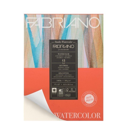 BLOCK ACUARELA FABRIANO 19123002 12H 300G SATIN 9X12" (4)