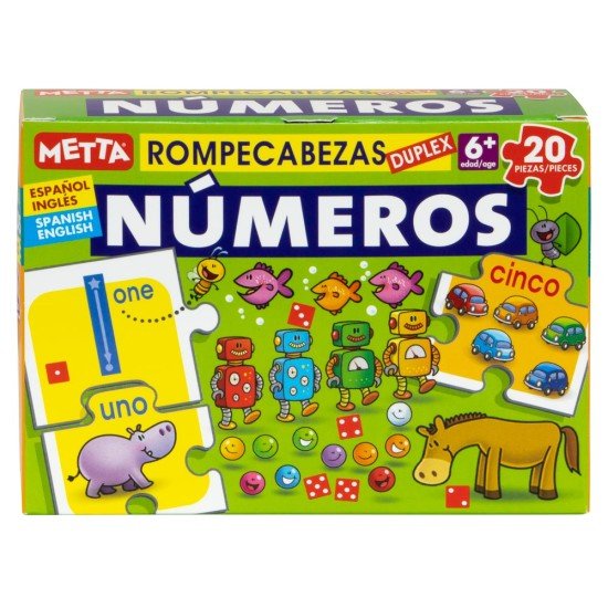 ROMPECABEZAS DUPLEX METTA 1084 NUMEROS 20 PZS