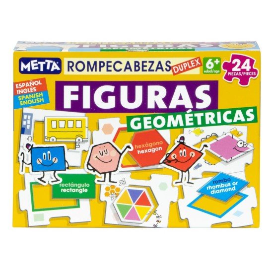 ROMPECABEZAS DUPLEX METTA 1085 FIGURAS GEOMETRICAS 24 PZS