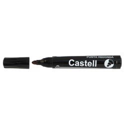 MARCADOR CASTELL PERMANENTE PUNTA REDONDA BX1 NEGRO