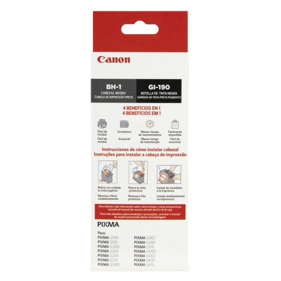 CABEZALES CANON BH-1 NEGRO+TINTA GI190 G BLACK