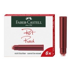 CARTUCHO FABER CASTELL PARA PLUMA FUENTE 185514 CX6 ROJO