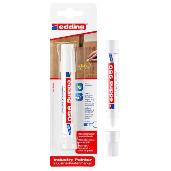 MARCADOR EDDING PERMANENTE 950 INDUSTRIAL BX1 BLANCO